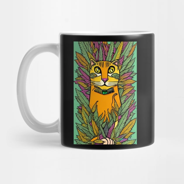 Trippy Cannabis Cats 10 by Benito Del Ray